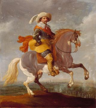 弗雷德里克·亨德里克王子骑马，马斯特里赫特为背景