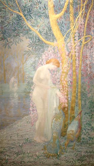 Woman with Peacocks