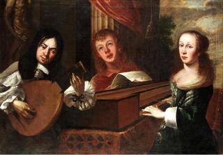 Interior with musicians