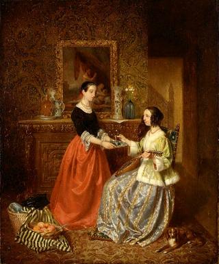 Elegant woman and her maid