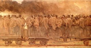 American Troops Going up the Line (sketch)