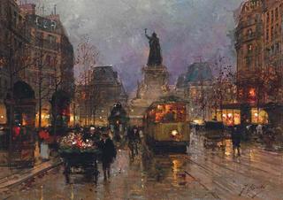 A Flower Seller in the Place de la Republique, Paris