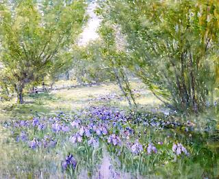 Landscape with Irises