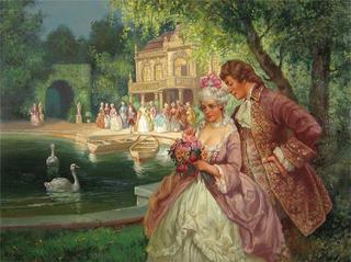 Baroque Genre Scene - Society in the Park