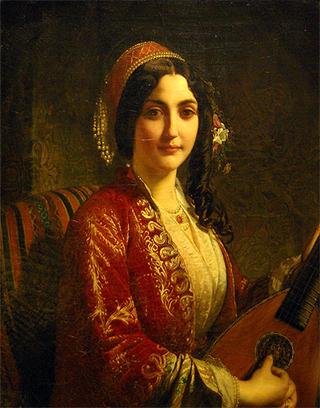 La femme a la mandoline
