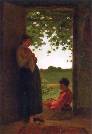 Landscape with Two Women at Door