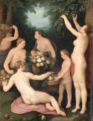 Pomona receiving the harvest of fruit