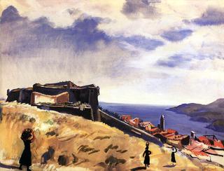 Collioure. View of a fortress