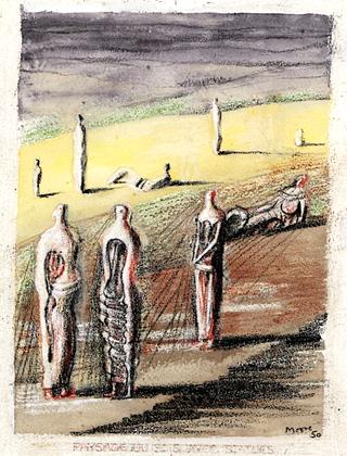 Evening Landscape with Statues