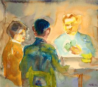 Three Card Players at a Table, Cospeda