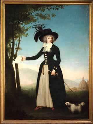 Portrait of a lady in a black redingote