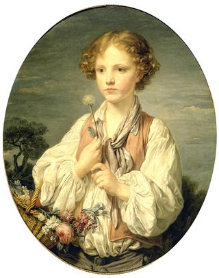Young Shepherd Holding a Flower