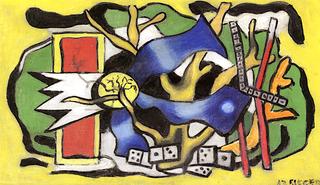 Composition on a Yellow Background