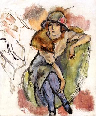 Girl with Hat and a Rose