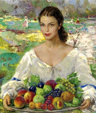Young Woman with Fruit