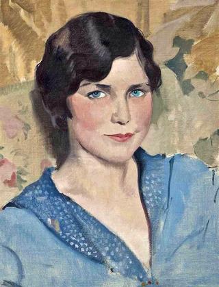 Angela in blue