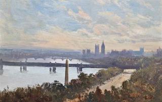Cleopatra's Needle, with Westminster Beyond