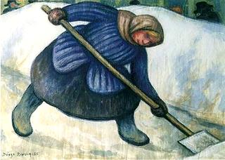 Woman Picking Snow