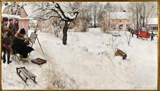 Open-Air Painter. Winter-Motif from Åsögatan
