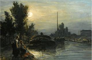 Moonlit Riverscape, Holland