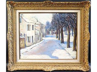 Village Street with Snow