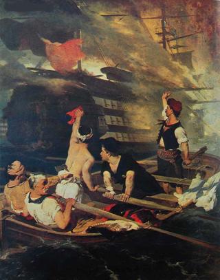 The blowing up of the Turkish flagship by Kanaris