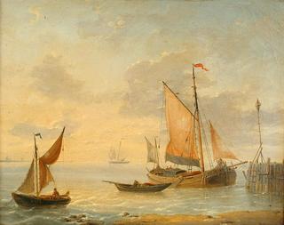 Fishing vessels off a coast