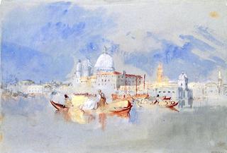 Boats in front of the Dogana and Santa Maria della Salute