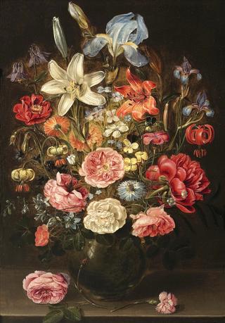Flowers in a Glass Vase