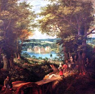 Landscape with Moated Castle