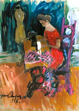 Woman Sewing