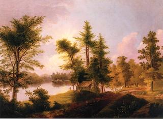 Landscape with Pine Trees and House