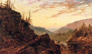 River Landscape with Waterfall