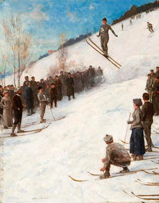 Skiing competition in Fjelkenbakken