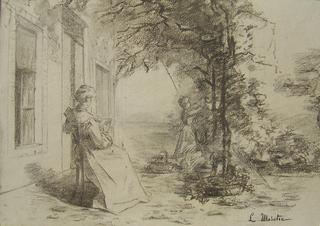 Deux femmes dans un jardin