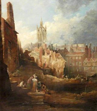 Excavations for the High Level Bridge, Newcastle upon Tyne