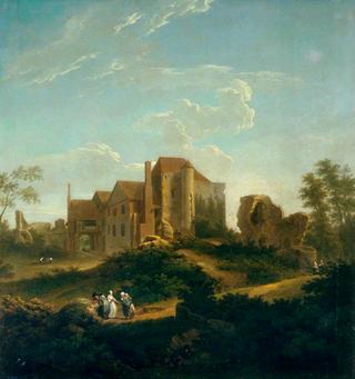 Ruins of Leybourne Castle, Kent, from the South West
