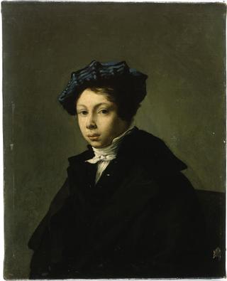Portrait of a Young Man Wearing a Blue Beret