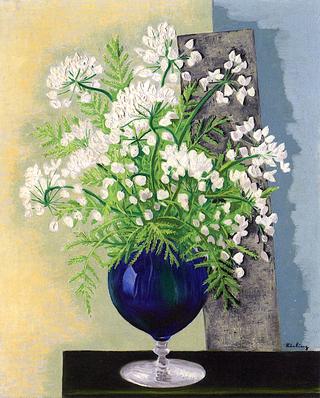 Flowers in a Blue Vase