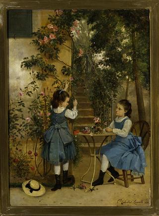 Girls Picking Roses