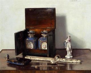 Still life with tea caddy