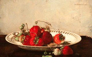 Strawberries on a ceramic dish