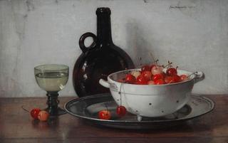 A still life with cherries