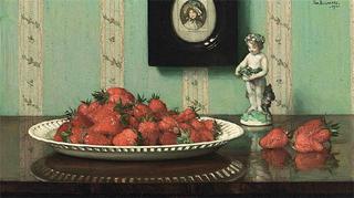 A still life with strawberries