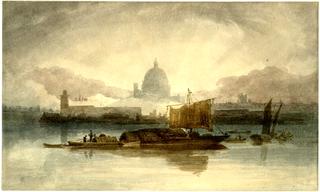 Morning effect on the Thames near St Paul's
