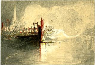 Fire at Vinegar Works on the River Wensum, Norwich