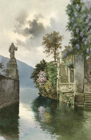 Stone stairs to the lake shore