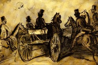 Carriage and Three Gentlemen