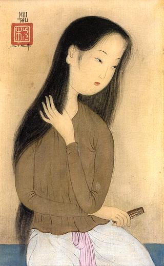 Woman Combing Her Hair