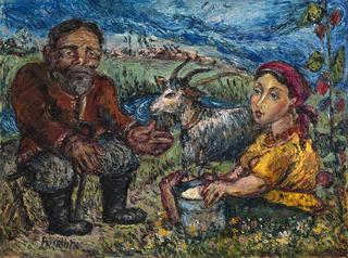 Couple with a Goat